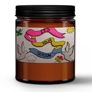 Natural Wax Candle in Amber Jar (9oz) Apple Pie