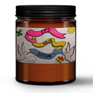 Natural Wax Candle in Amber Jar (9oz) Vanilla Bean