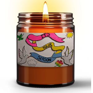 Natural Wax Candle in Amber Jar (9oz) Vanilla Bean