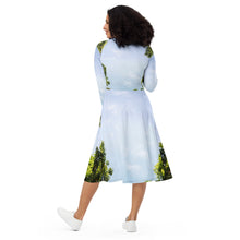 Load image into Gallery viewer, All-over print long sleeve midi dress