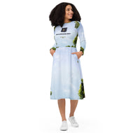 Billionaire Bey long sleeve midi dress / Earth