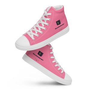 Billionaire Bey Men’s high top canvas shoes /  Pink